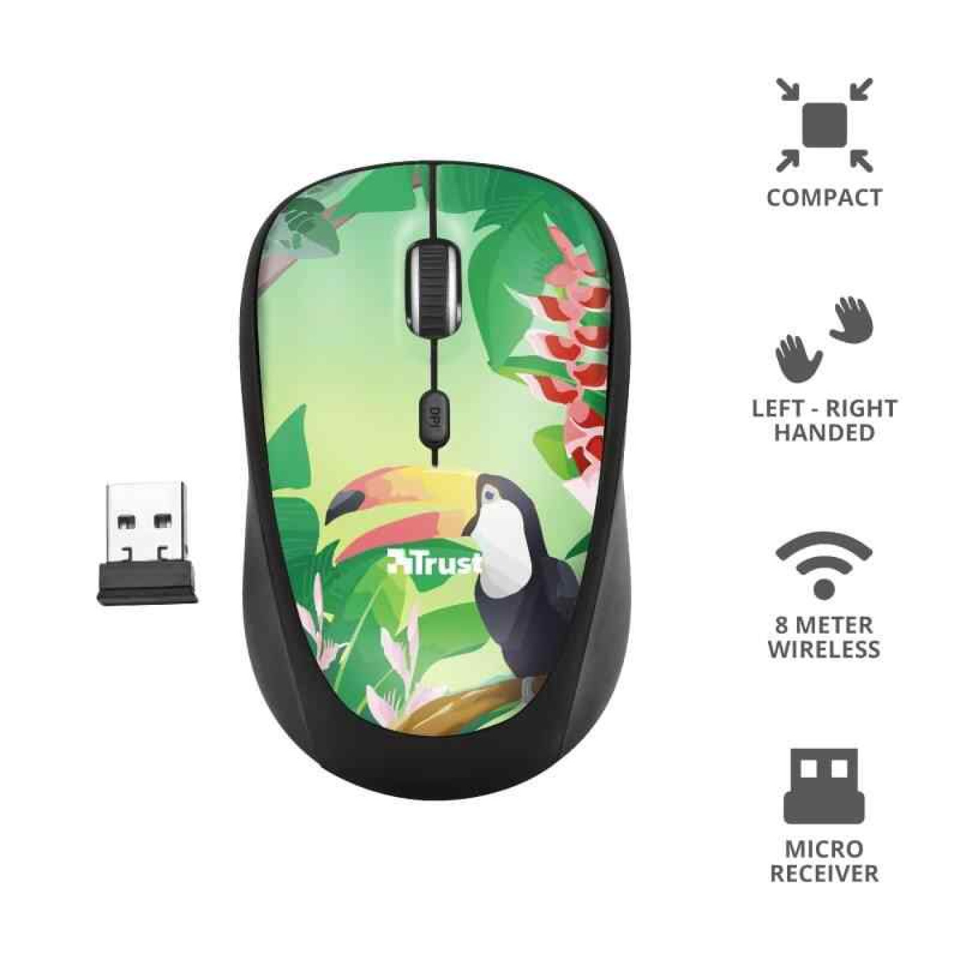Беспроводная мышь Trust Yvi Toucan Black (23389)