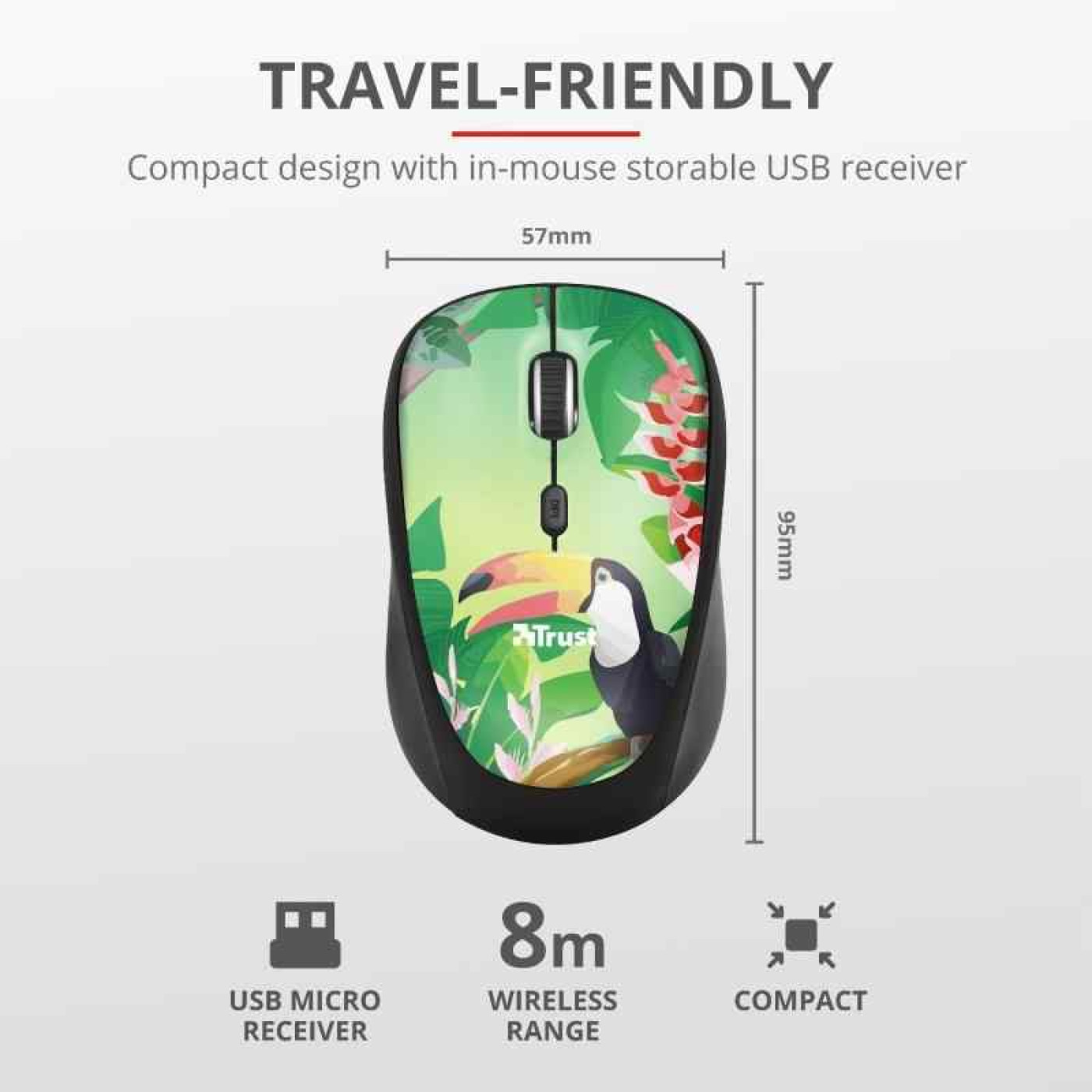 Беспроводная мышь Trust Yvi Toucan Black (23389)