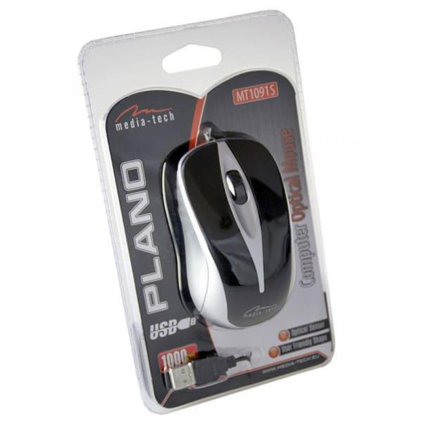 Мышь Media-Tech Plano, 3кн., 800dpi, срибляста (MT1091S)