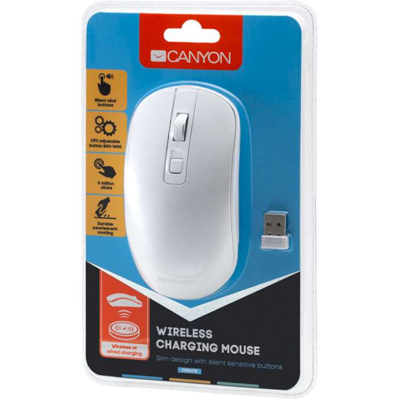 Бездротова миша Canyon CNS-CMSW18PW Wireless White (CNS-CMSW18PW)