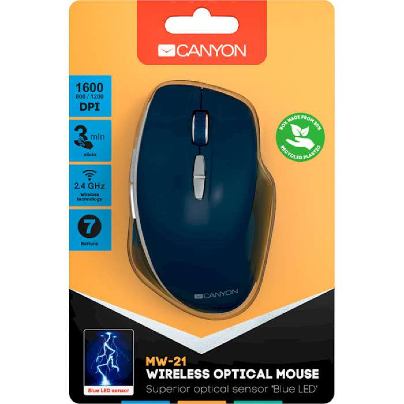Беспроводная мышь Canyon MW-21 Blue (CNS-CMSW21BL)