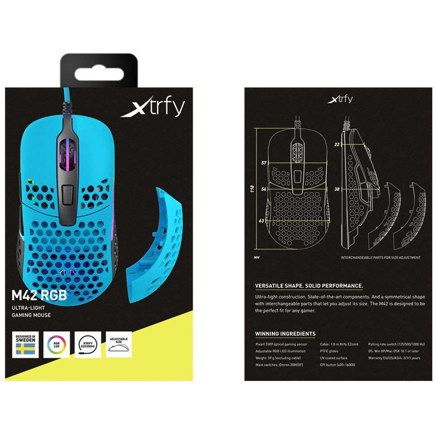 Мышь Cherry Xtrfy M42 RGB USB Blue (XG-M42-RGB-BLUE)