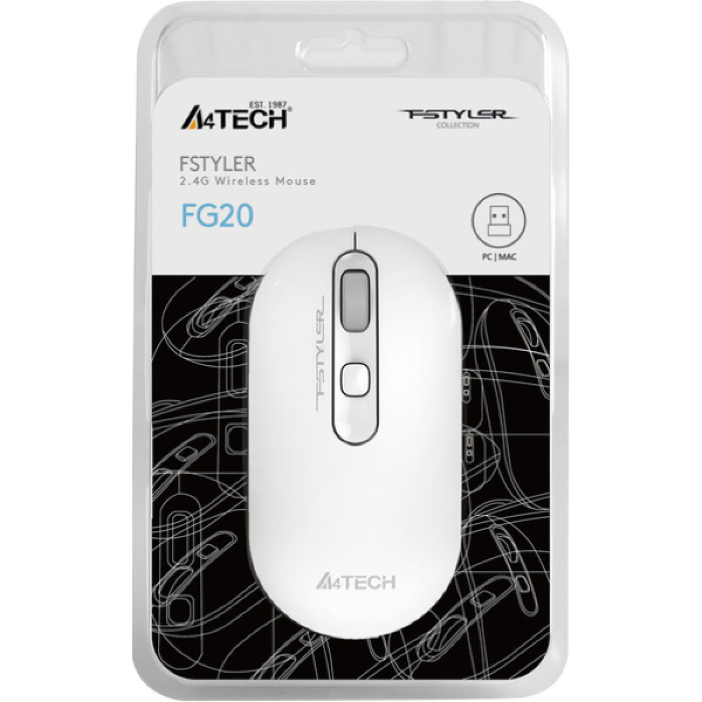 Бездротова миша A4Tech Fstyler FG20 Wireless White (FG20 (White))