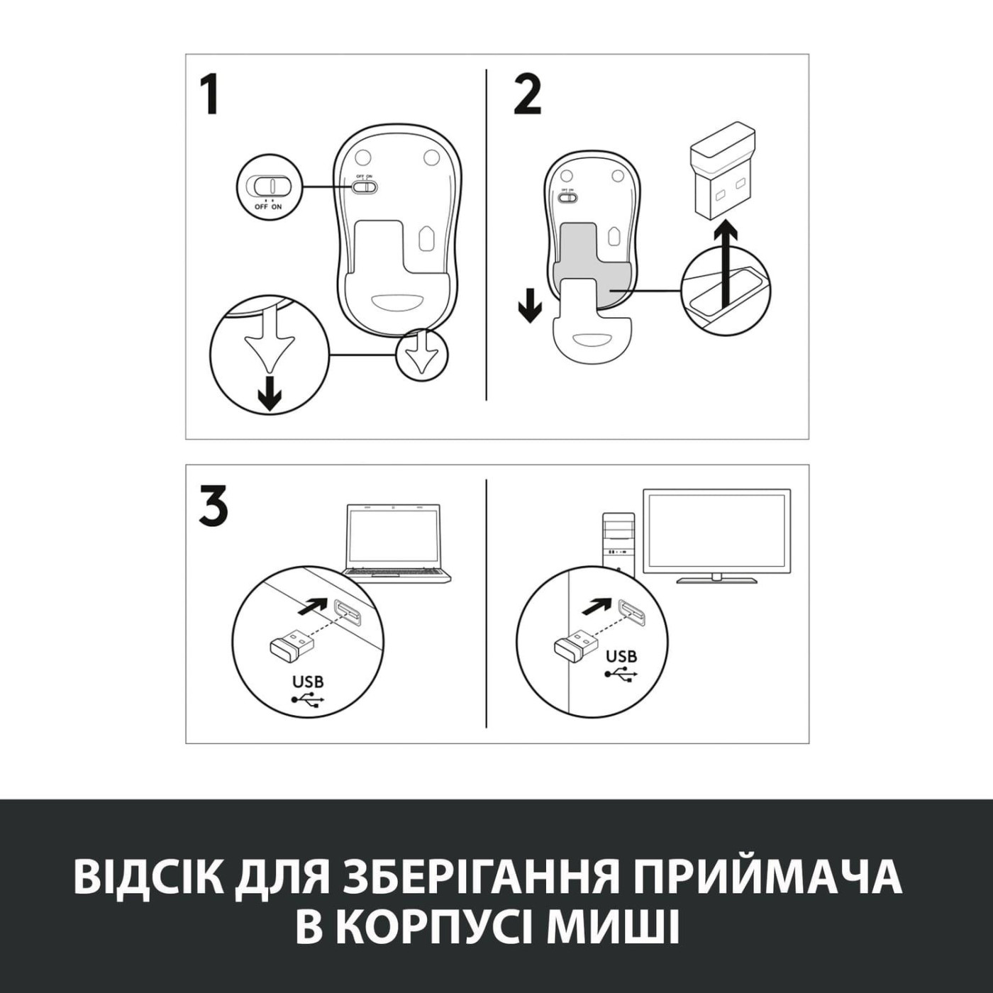 Беспроводная мышь Logitech M185 Wireless Grey (910-002238/910-002235) (910-002238) U1