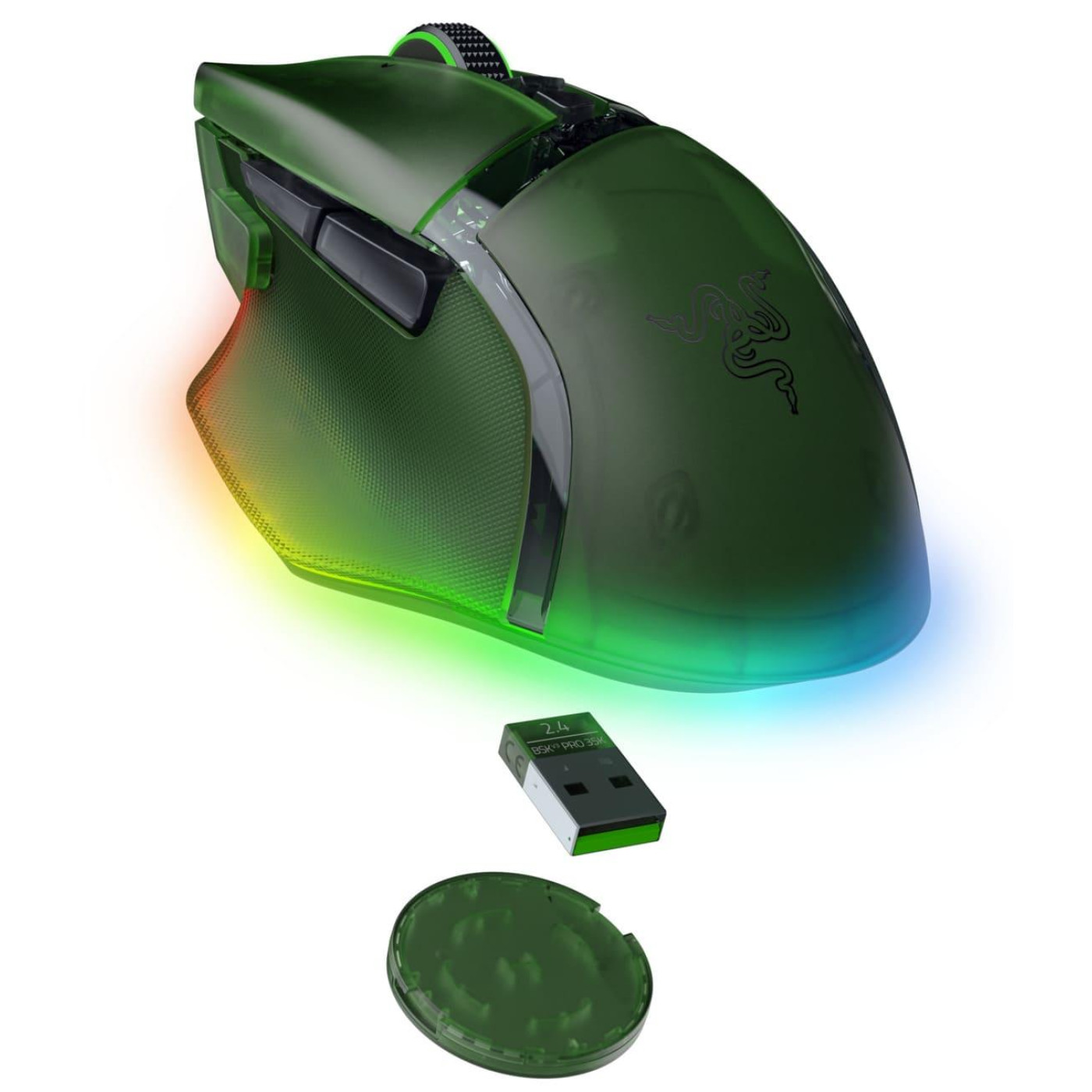 Миша Razer Basilisk V3 PRO Wireless 35K Phantom Green (RZ01-05240300-R3G1)