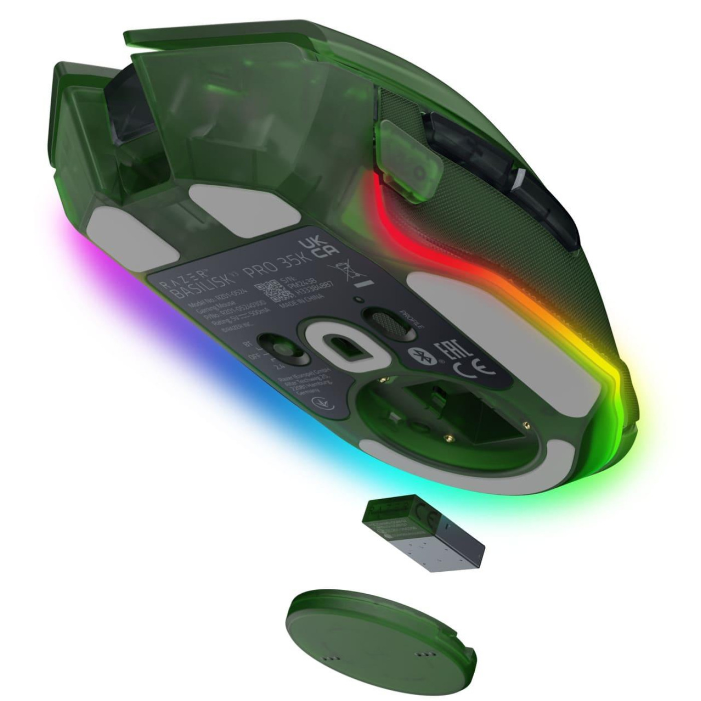 Миша Razer Basilisk V3 PRO Wireless 35K Phantom Green (RZ01-05240300-R3G1)