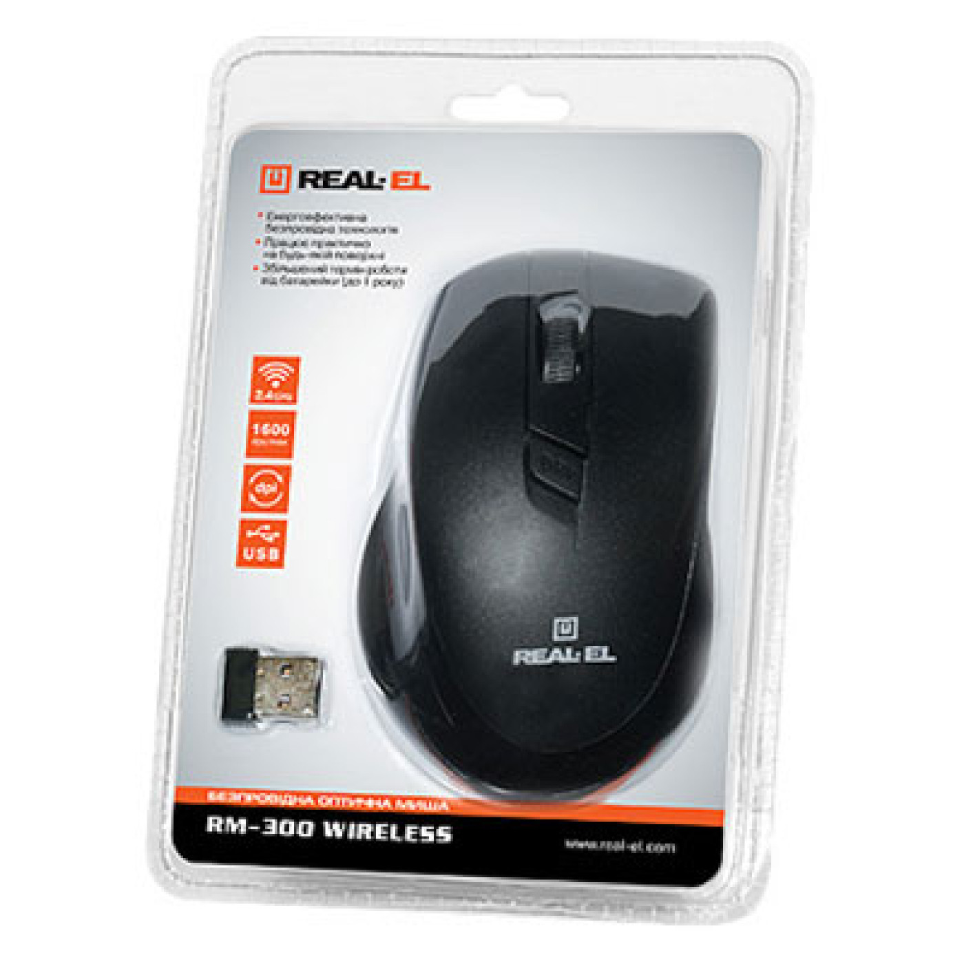 Беспроводная мышь Real-EL RM-300 Black-Grey (EL123200012)