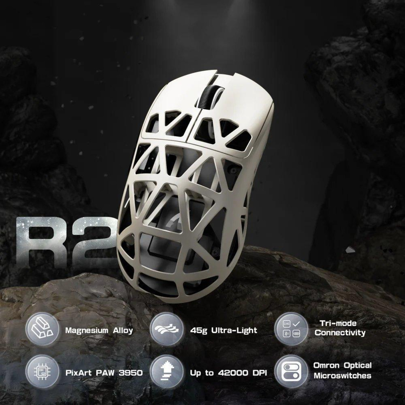 Мышь Attack Shark R2 Magnesium Alloy 8K (AS-6972792470375-W) White (G-000003833)