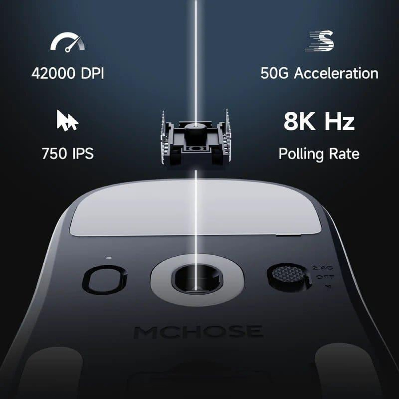 Мышь MCHOSE A7 V2 Ultra Plus Wireless (MC-A7V2-11) Rose Red (G-000004307)