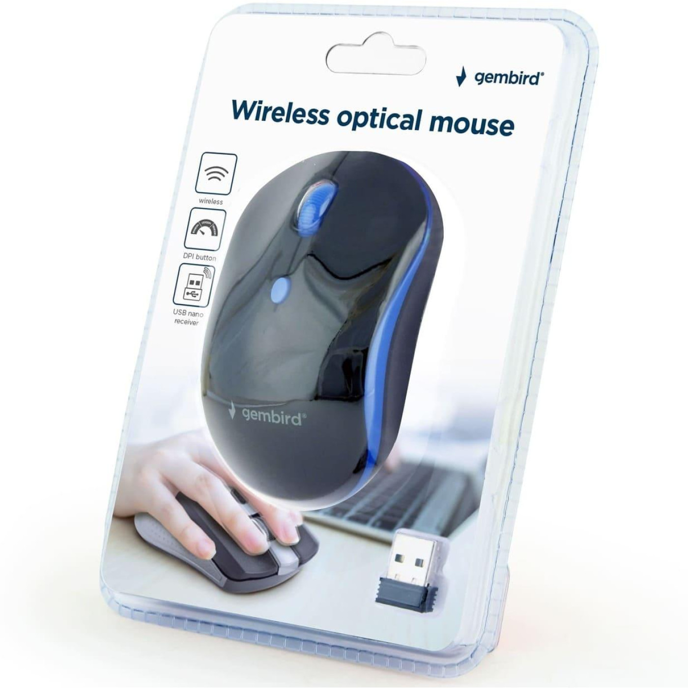 Беспроводная мышь Gembird MUSW-4B-03-B Black-Blue (MUSW-4B-03-B)