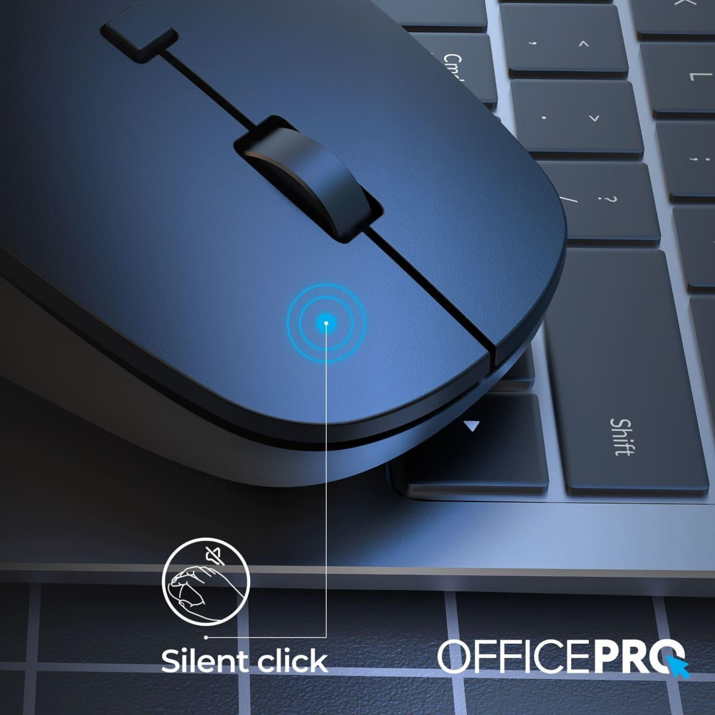 Беспроводная мышь OfficePro M305B Silent Click Ergonomic Wireless Black (M305B)