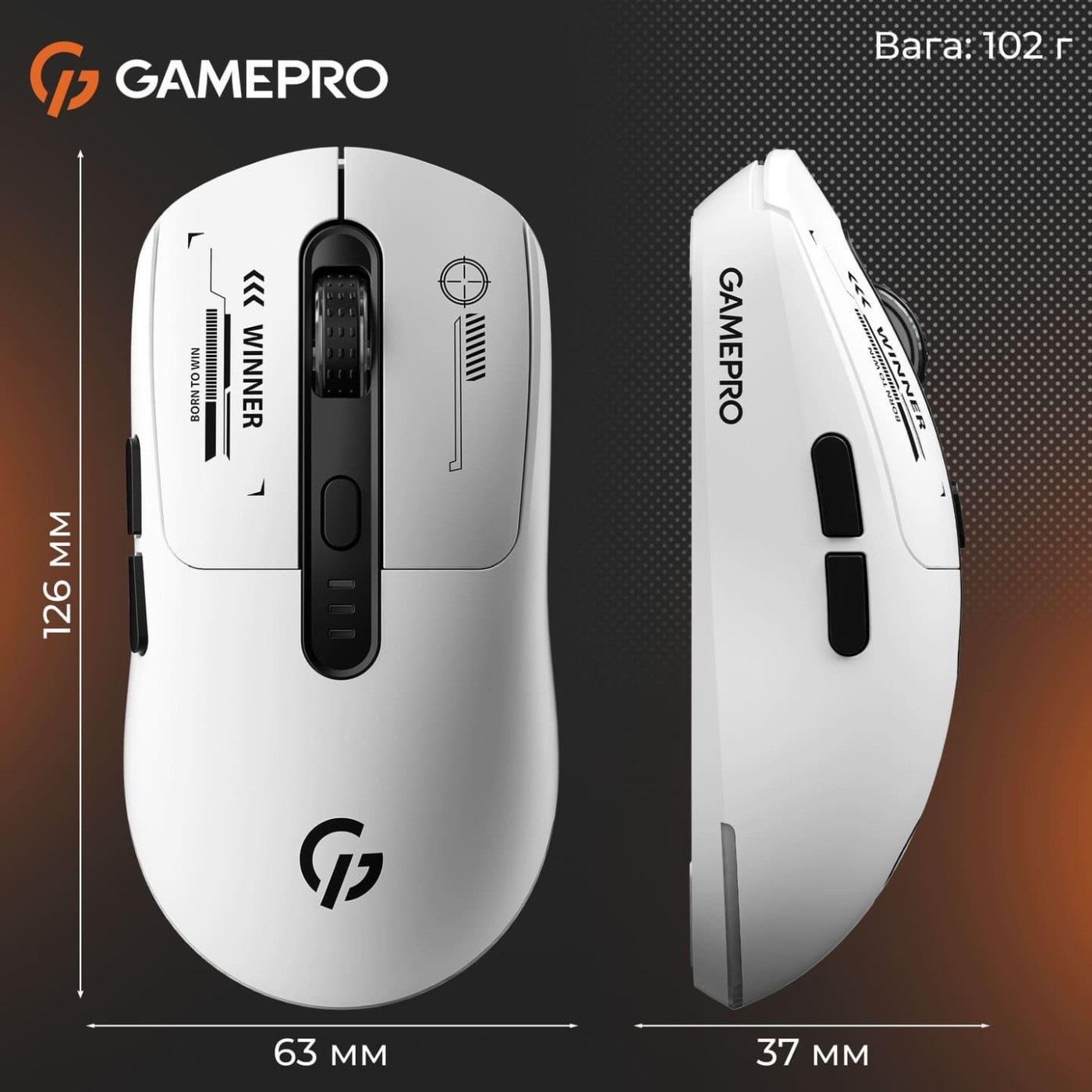 Мышь GamePro Genesis Winner White (GM079W)