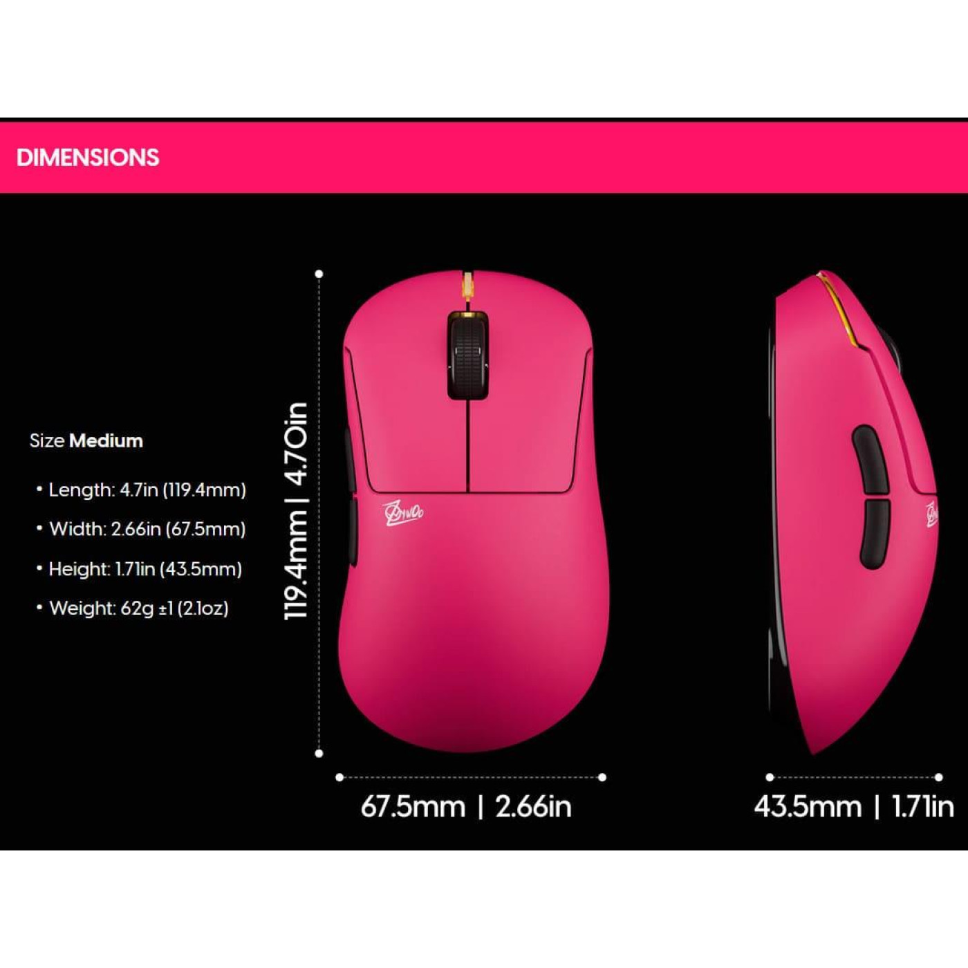 Миша PULSAR ZywOo Gen.2 Medium Pink (PZWG223)