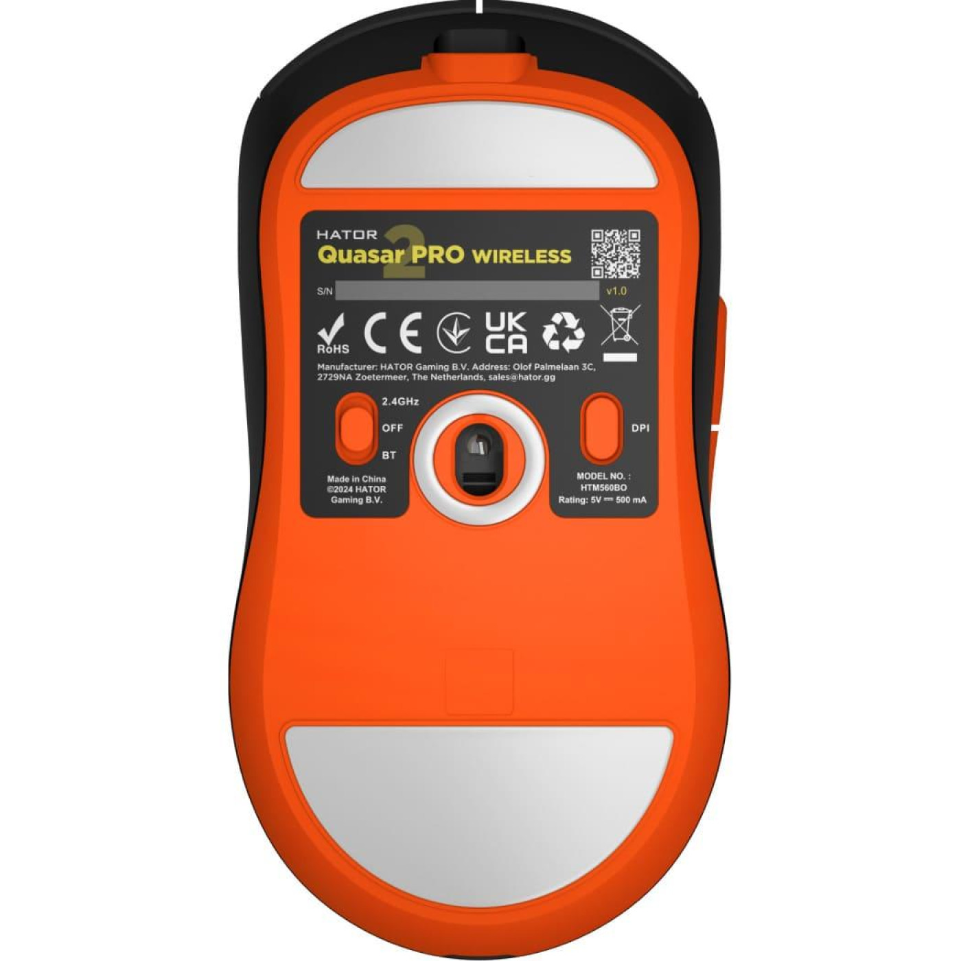 Бездротова миша HATOR Quasar 2 PRO Wireless Black Orange (HTM560BO)