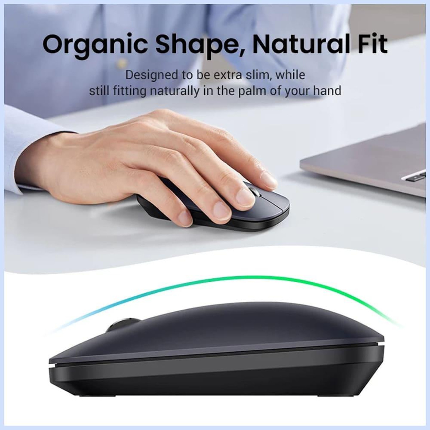 Мышь Ugreen MU001 Portable Wireless Mouse (Black) (UGR-90372)