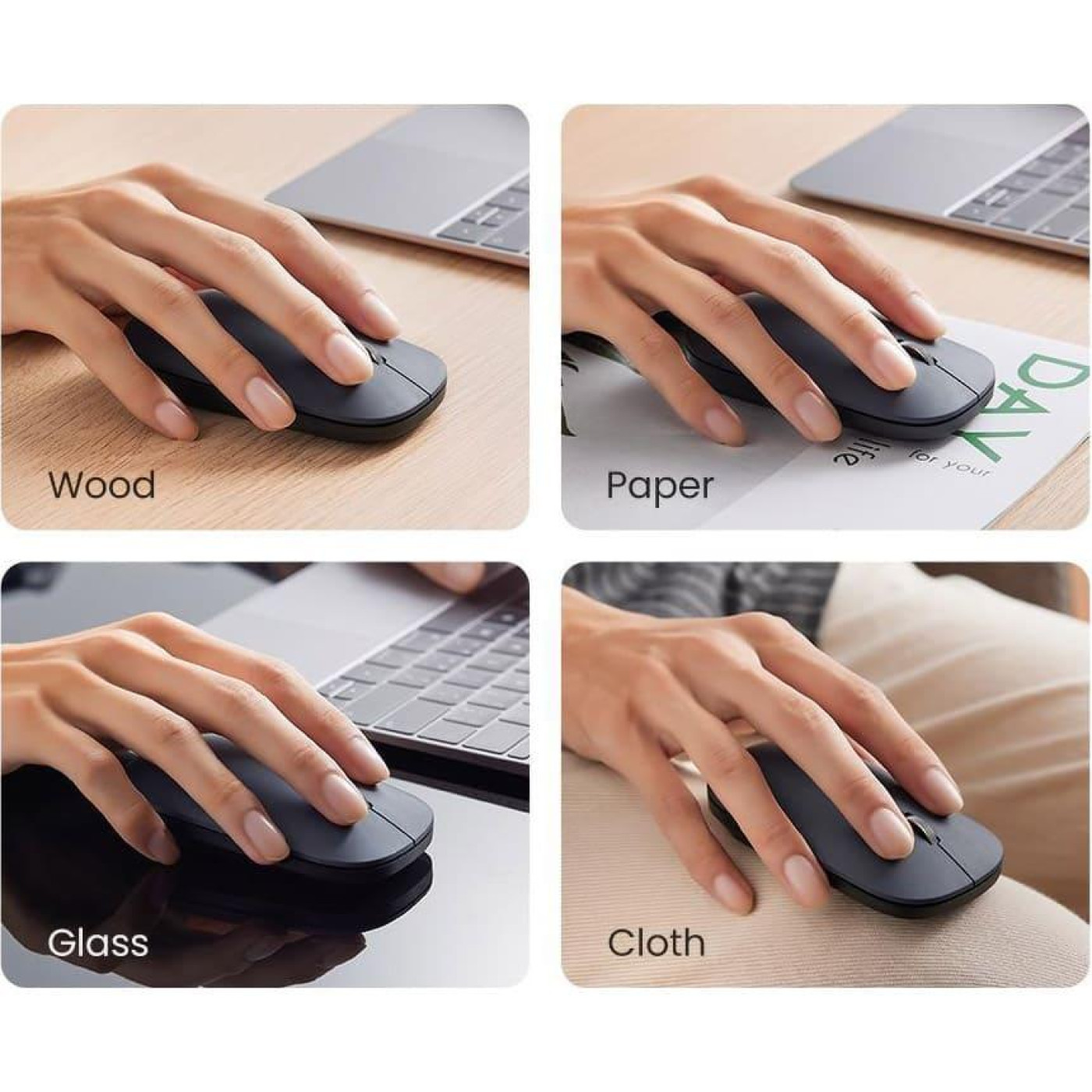 Мышь Ugreen MU001 Portable Wireless Mouse (Black) (UGR-90372)