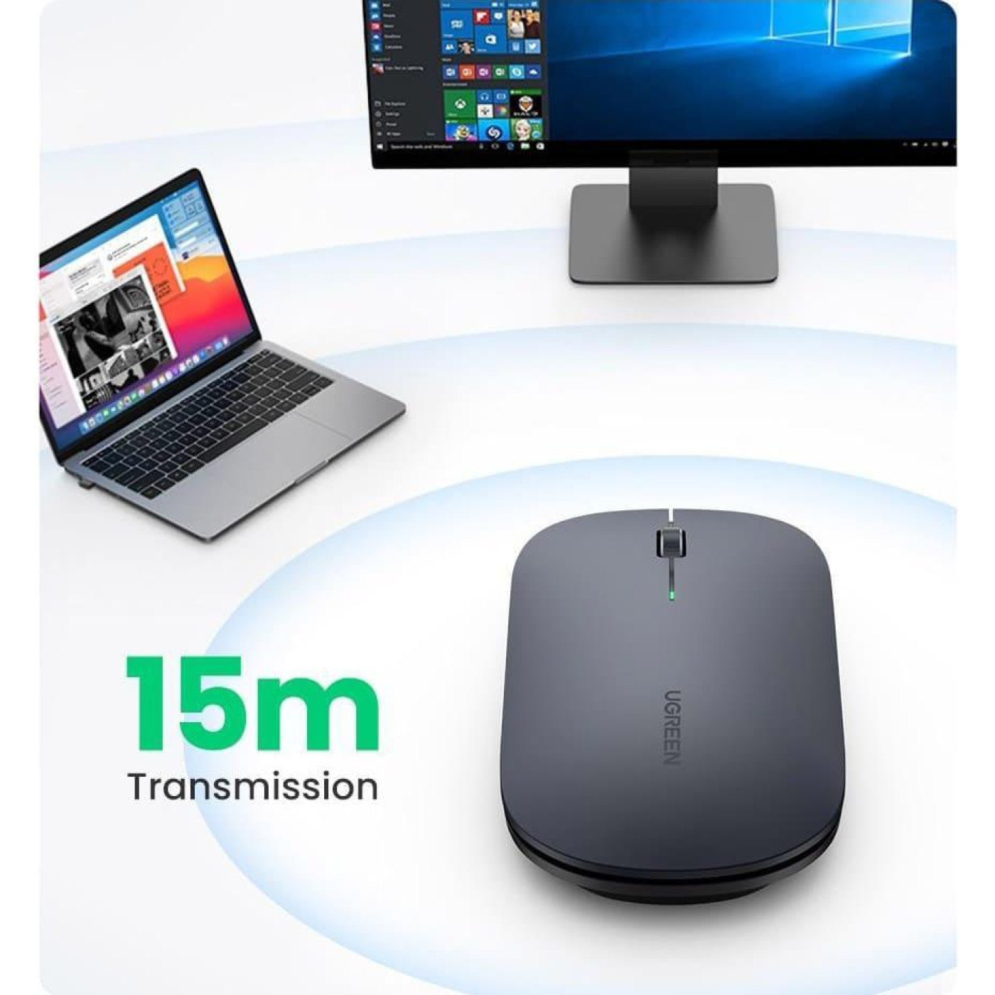 Мышь Ugreen MU001 Portable Wireless Mouse (Black) (UGR-90372)