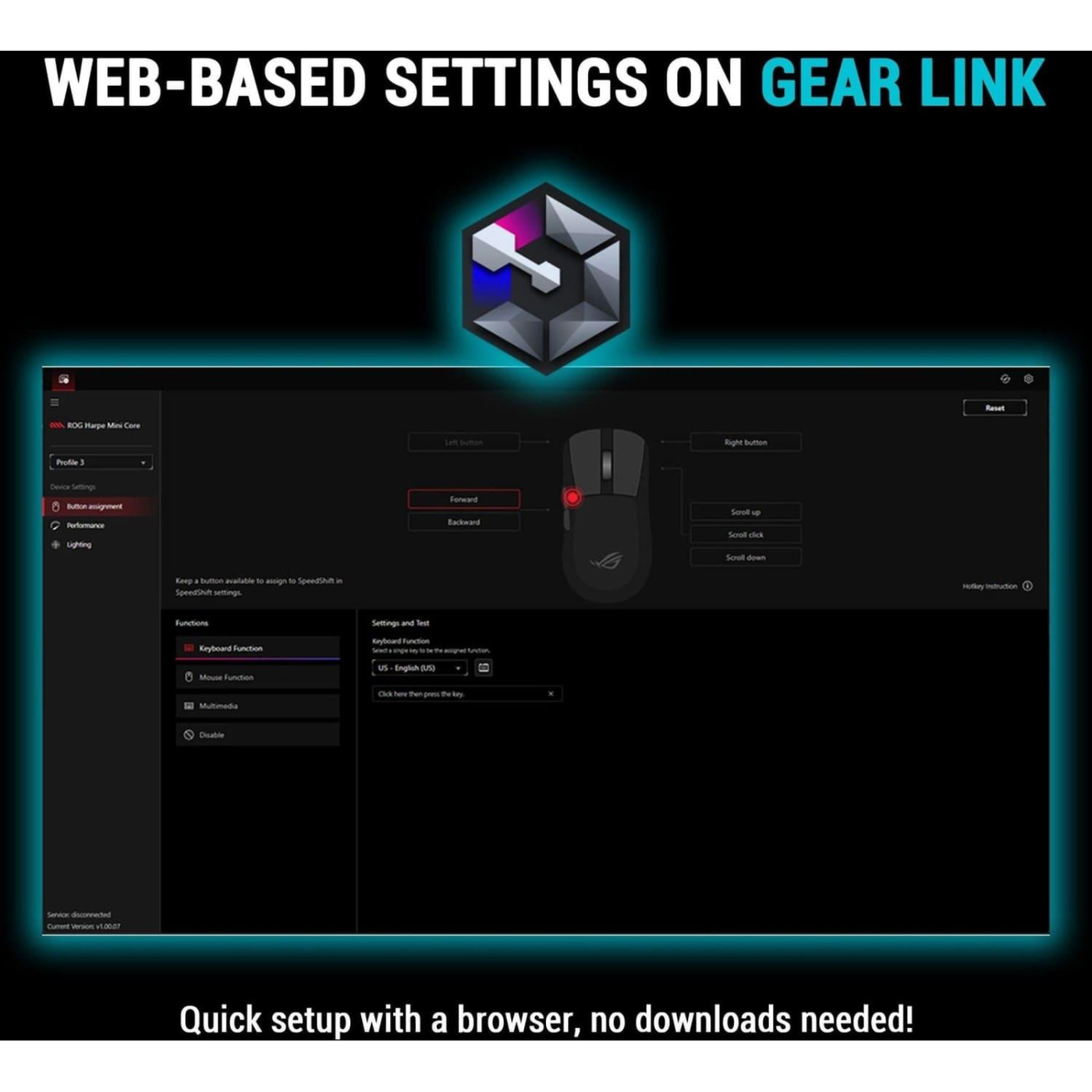 Миша ASUS ROG Harpe Mini Core USB-A Black (90MP04D0-BMUA00)