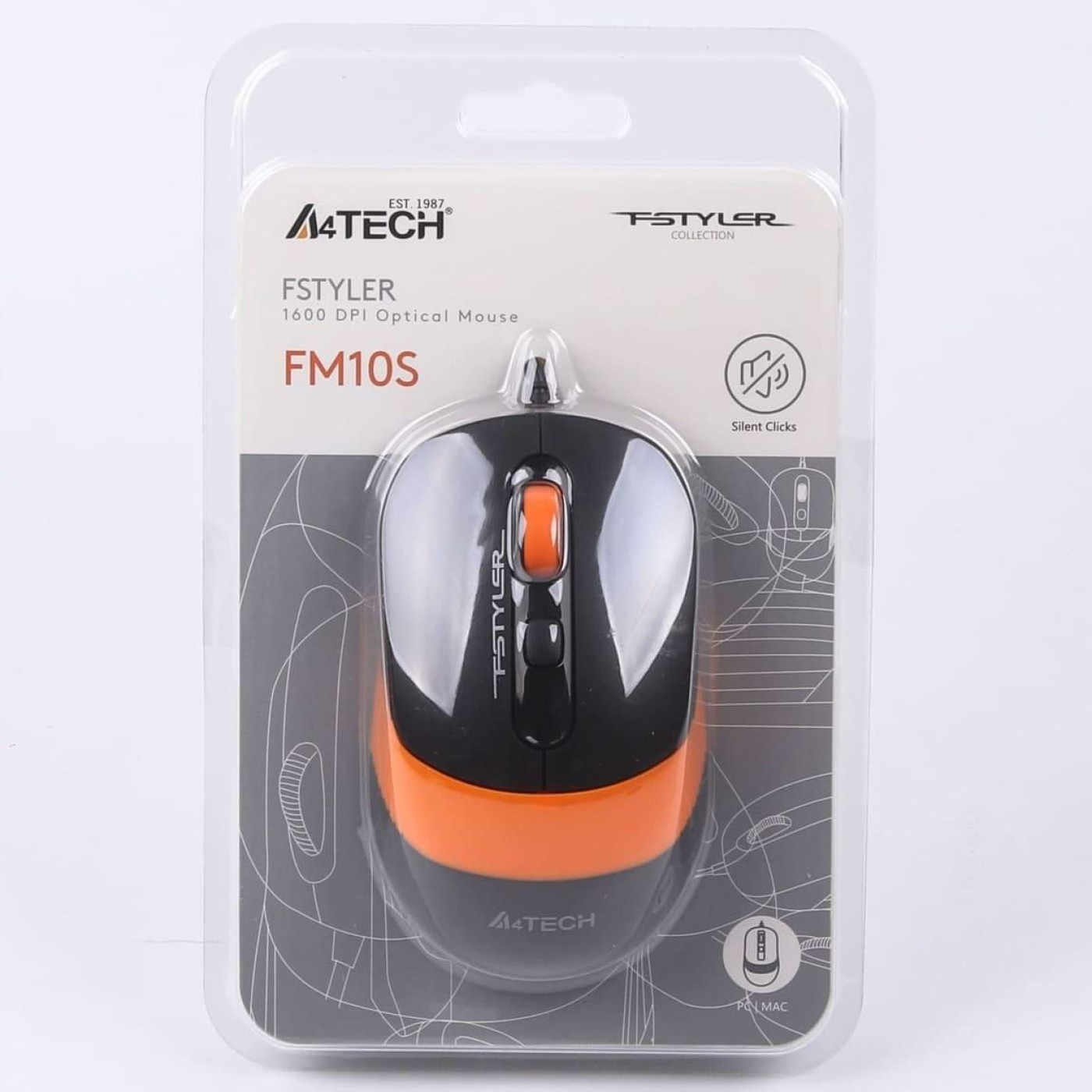 Миша A4Tech Fstyler FM10S USB Black/Orange (FM10S (Orange))