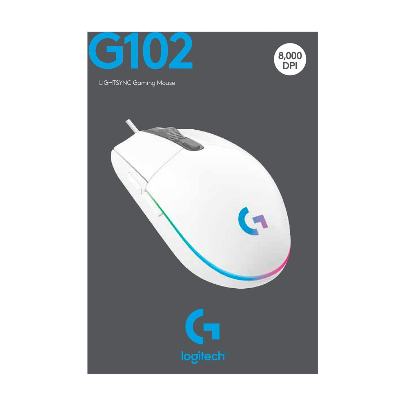 Мышь Logitech G102 Lightsync USB White (910-005824)