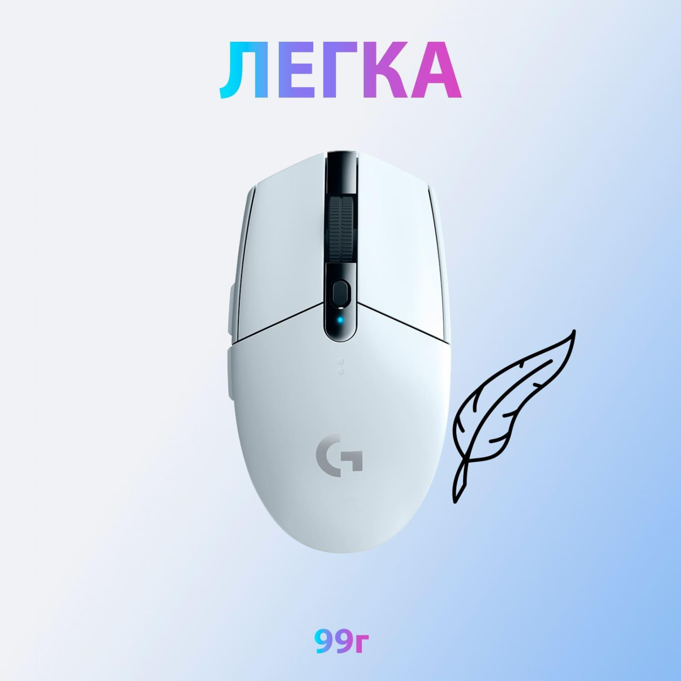 Беспроводная мышь Logitech G305 Lightspeed Wireless White (910-005291) U1