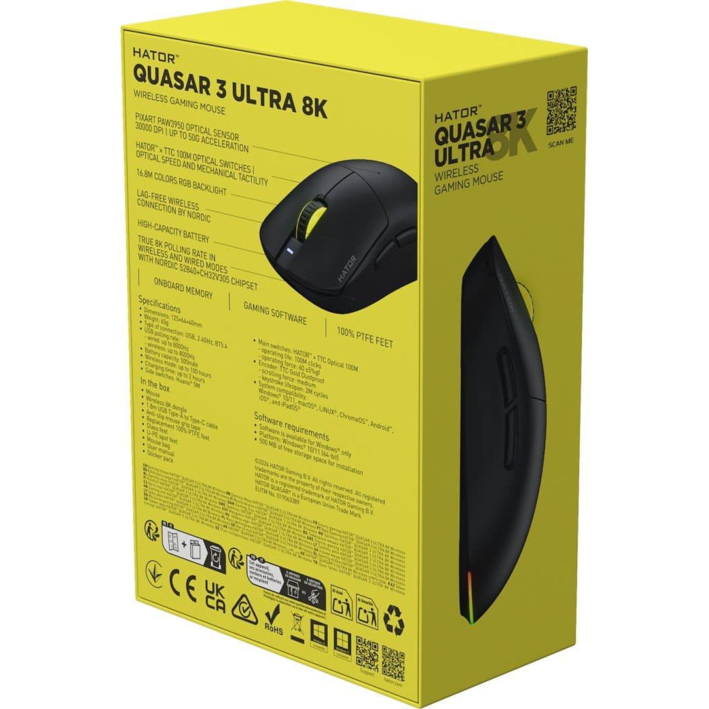 Миша HATOR Quasar 3 ULTRA 8K Wireless Black Edition (HTM772)