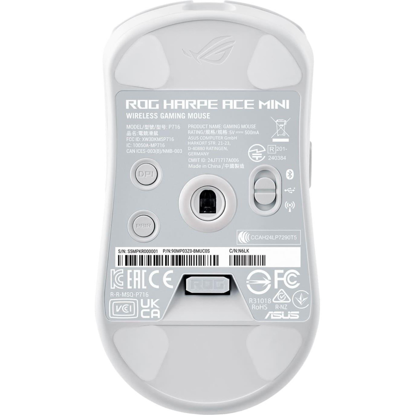 Мышь ASUS ROG Harpe Ace Mini Wireless White (90MP03Z0-BMUA10)