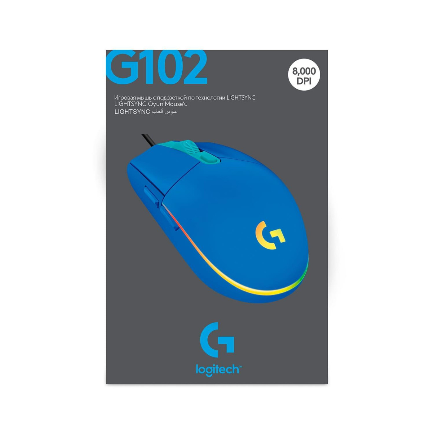 Мышь Logitech G102 Lightsync USB Blue (910-005801)