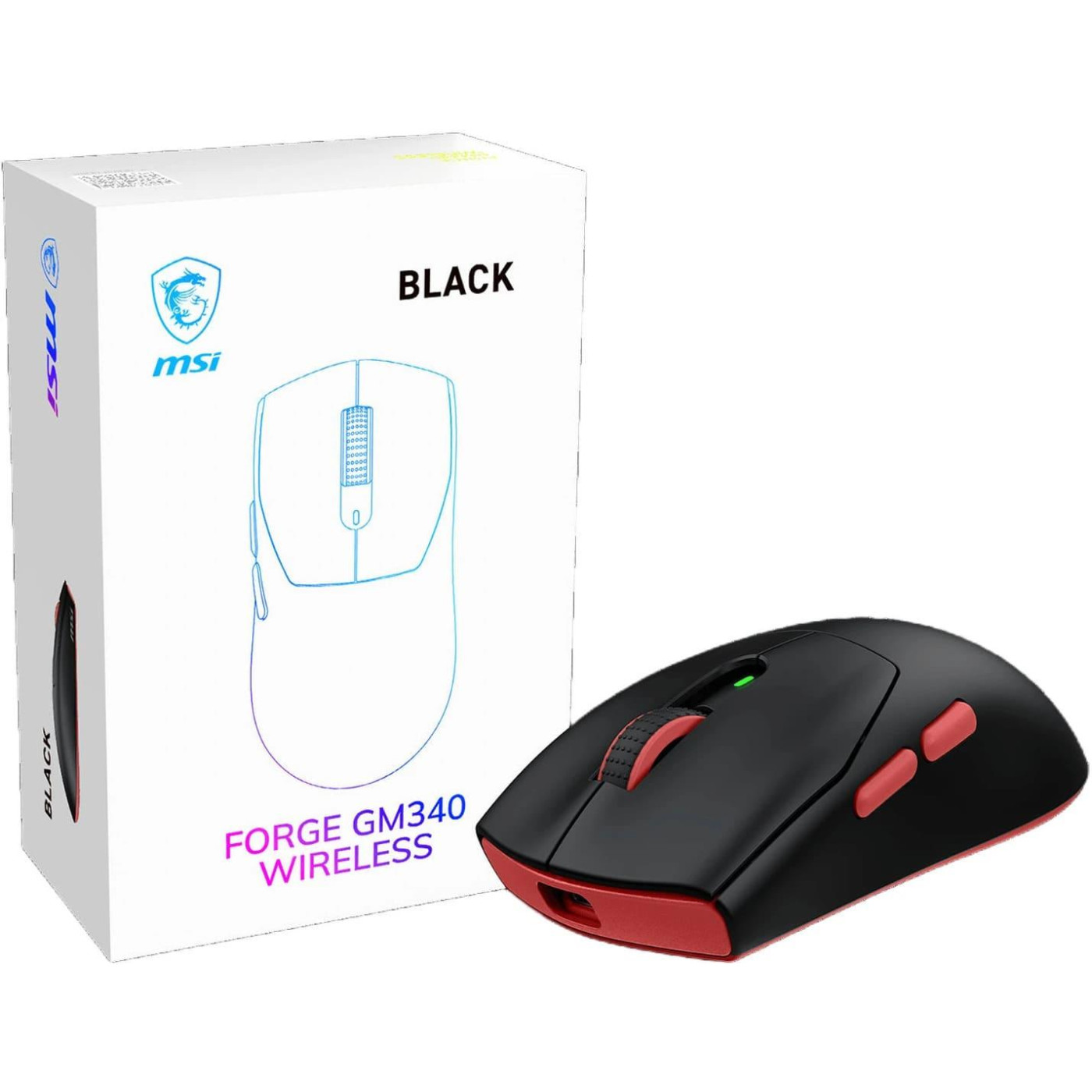 Миша MSI FORGE GM340 W Wireless RGB Black (S12-4301730-HH9)