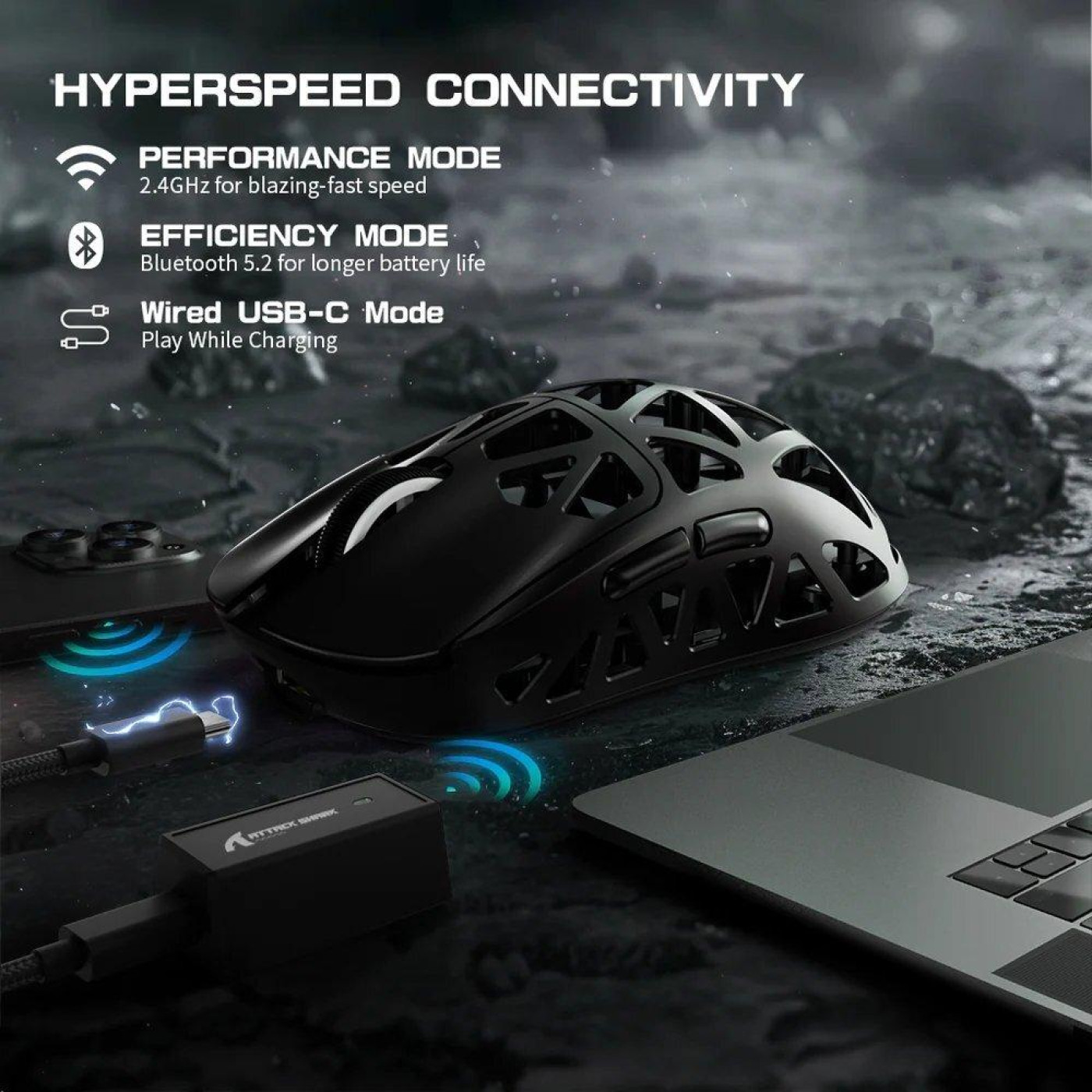 Мышь Attack Shark R2 Magnesium Alloy 8K (AS-6972792470894-B) Black (G-000004003)