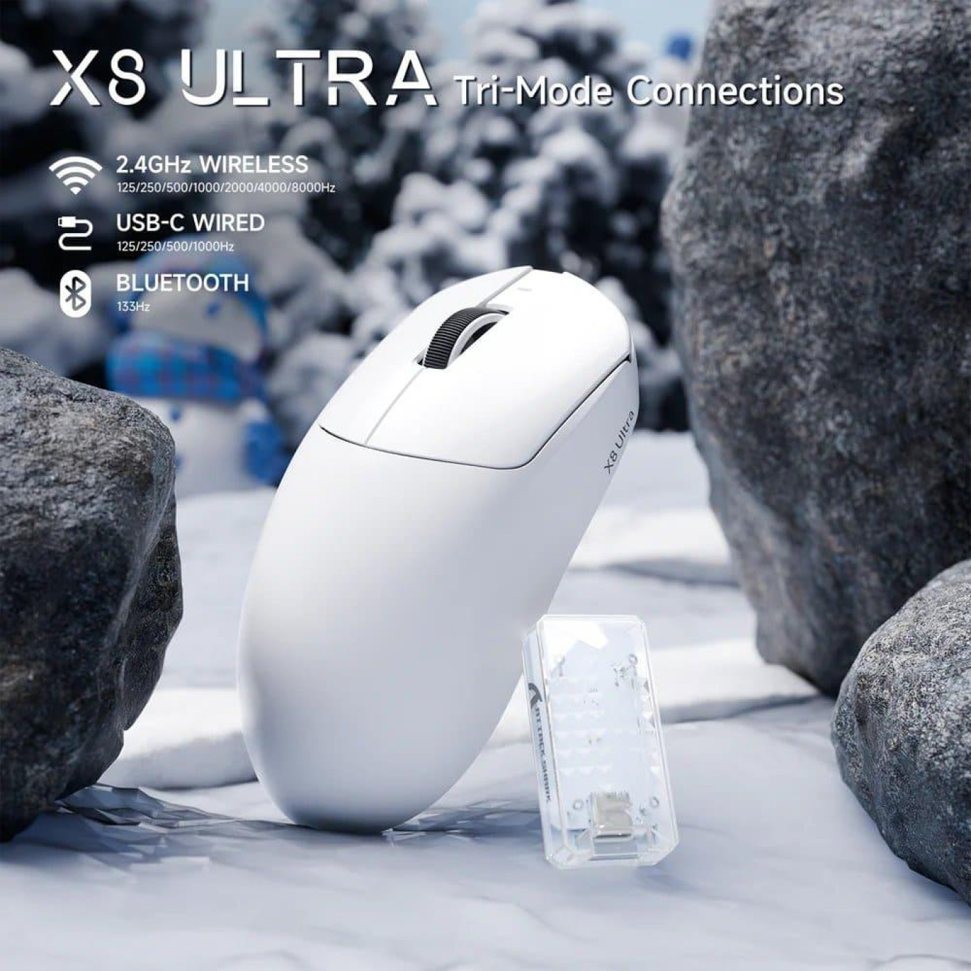 Мышь Attack Shark X8 Ultra Wireless (AS-6972792471839-W) White (G-000003622)