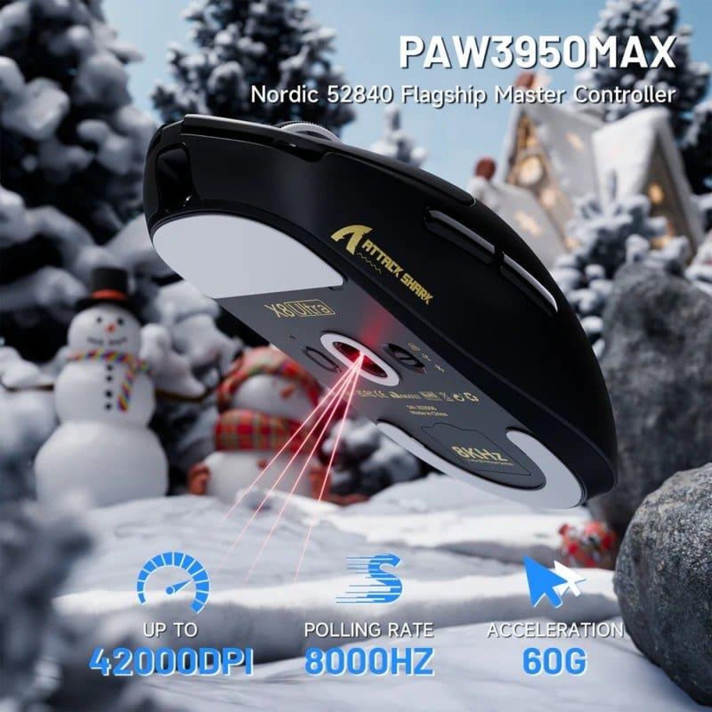 Мышь Attack Shark X8 Ultra Wireless (AS-6972792471846-B) Black (G-000003625)