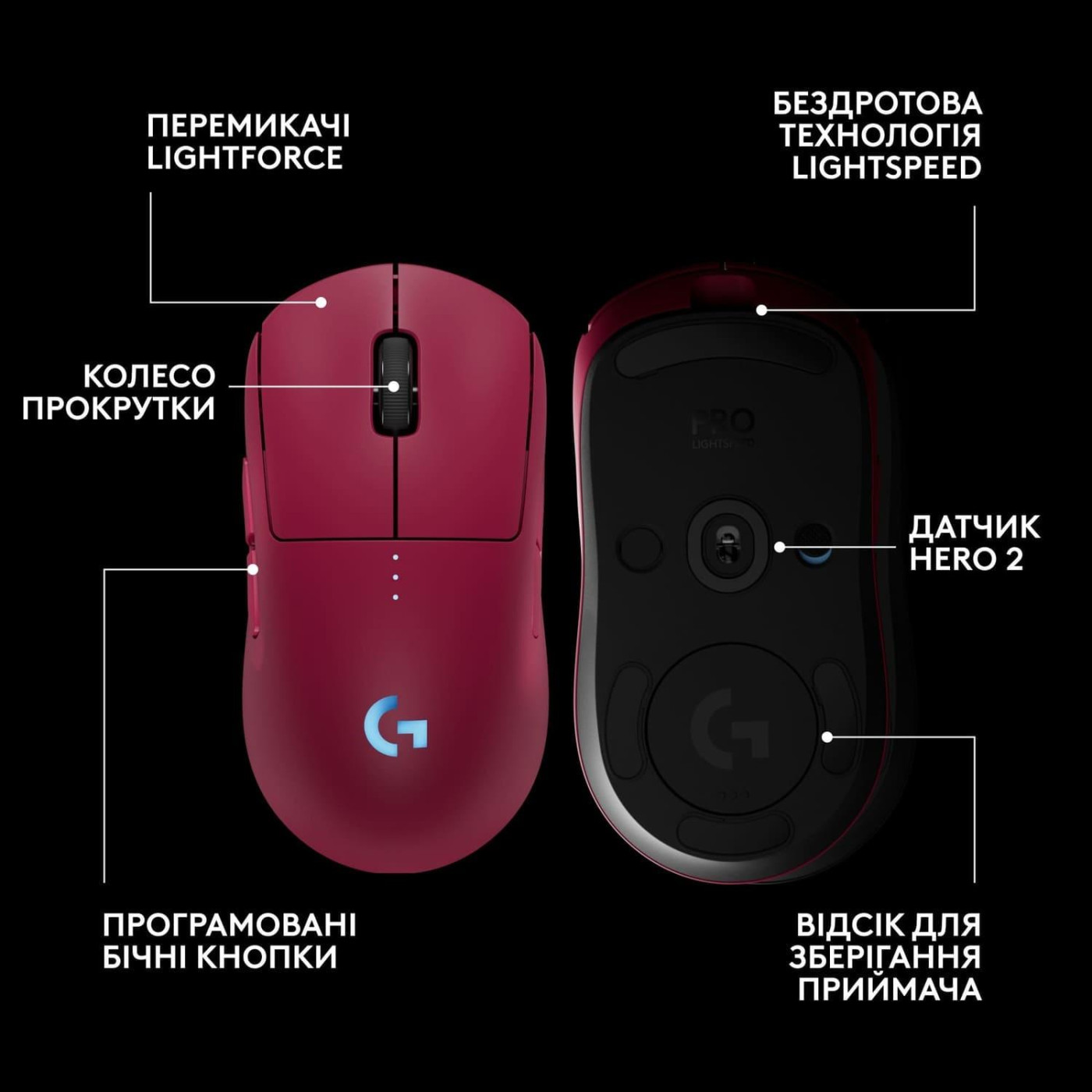 Мышь Logitech G Pro 2 LightSpeed Wireless Pink (910-007309)