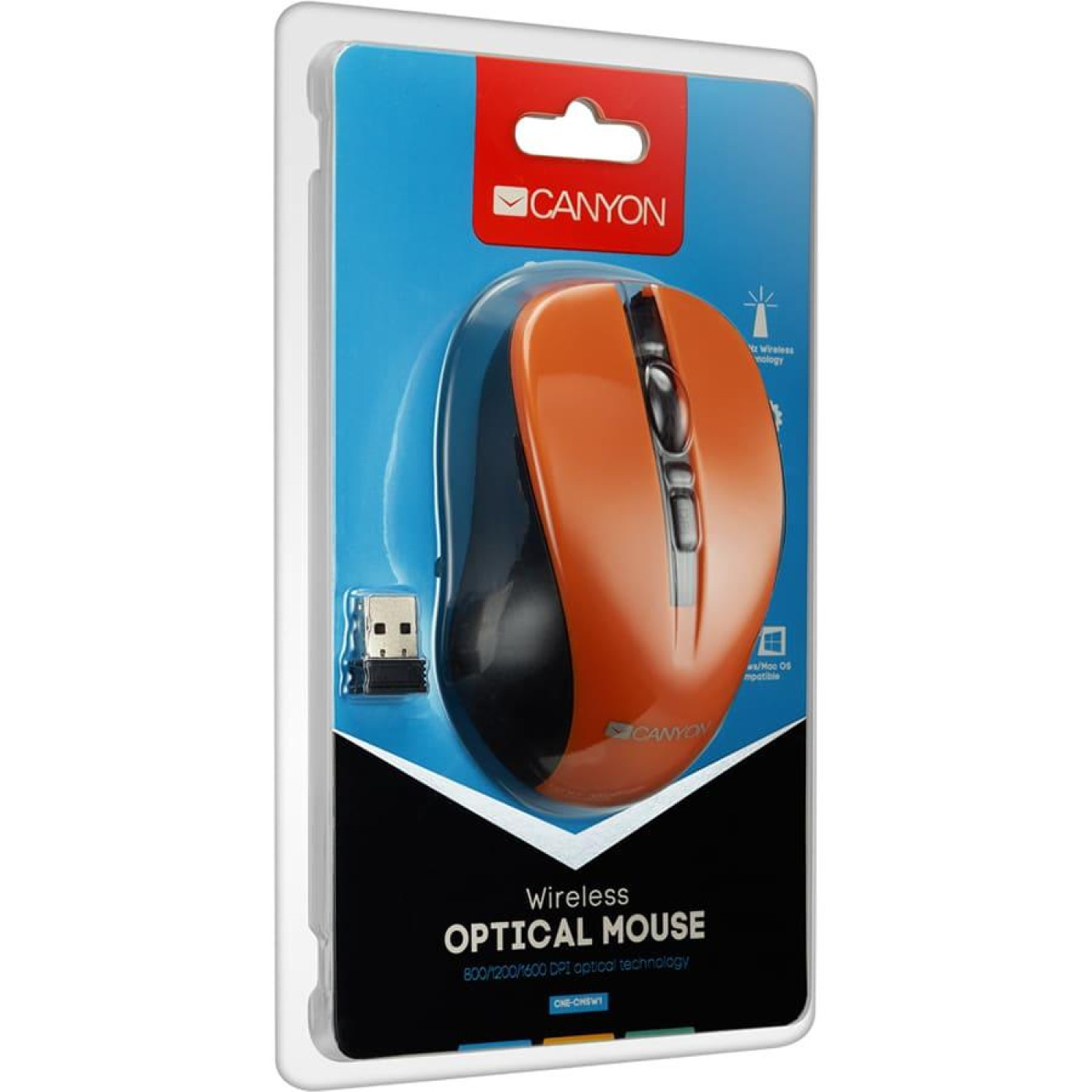 Беспроводная мышь Canyon CNE-CMSW1O Orange (CNE-CMSW1O)