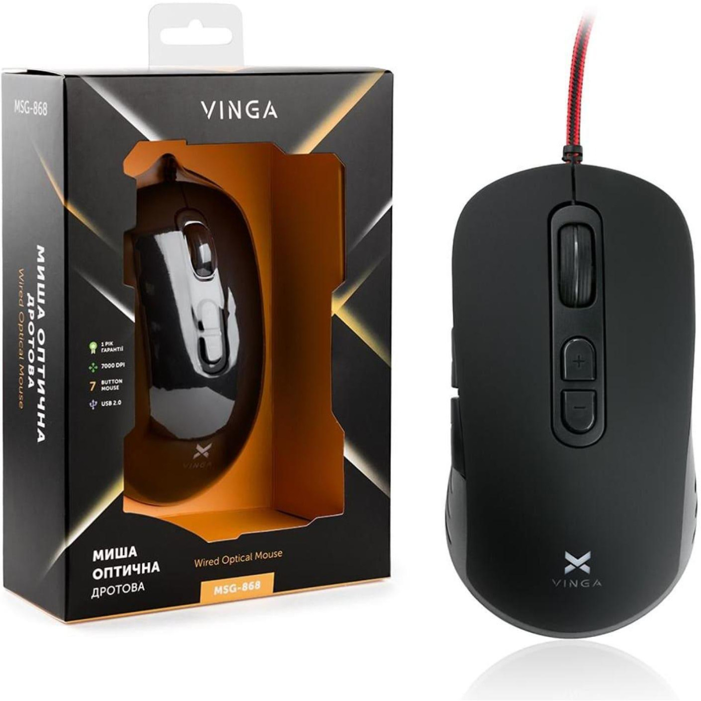Мышь Vinga MSG-868 USB Black (MSG-868)