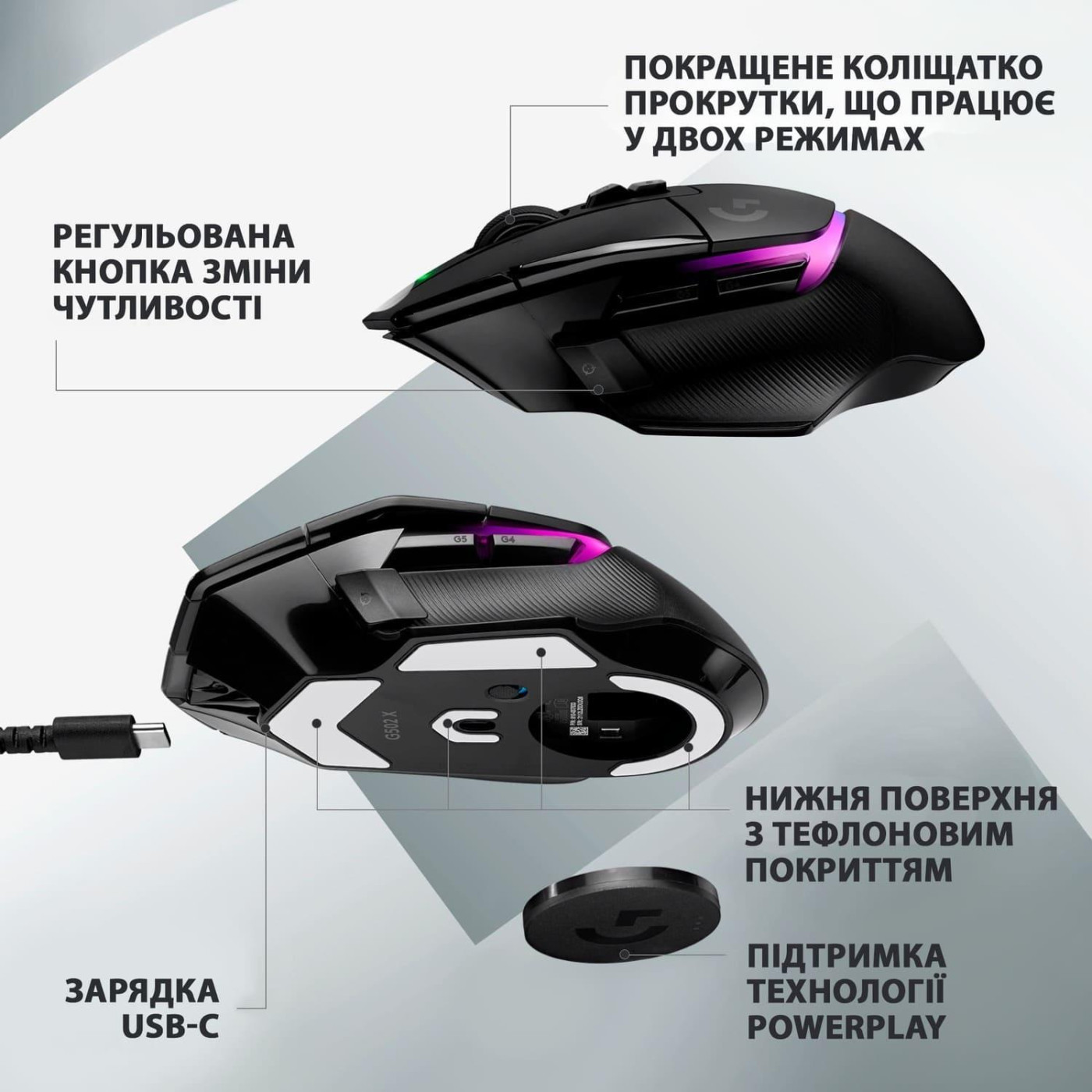 Беспроводная мышь Logitech G502 X Plus Wireless Black (910-006162)