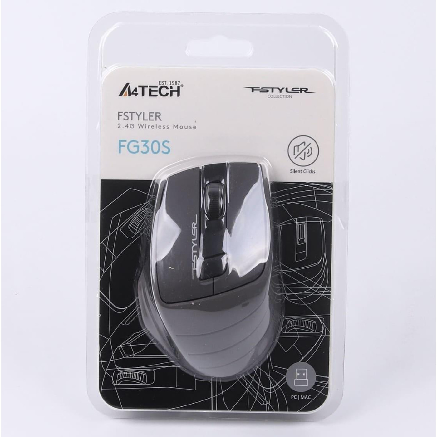 Беспроводная мышь A4Tech Fstyler FG30S Wireless Grey (FG30S (Grey))