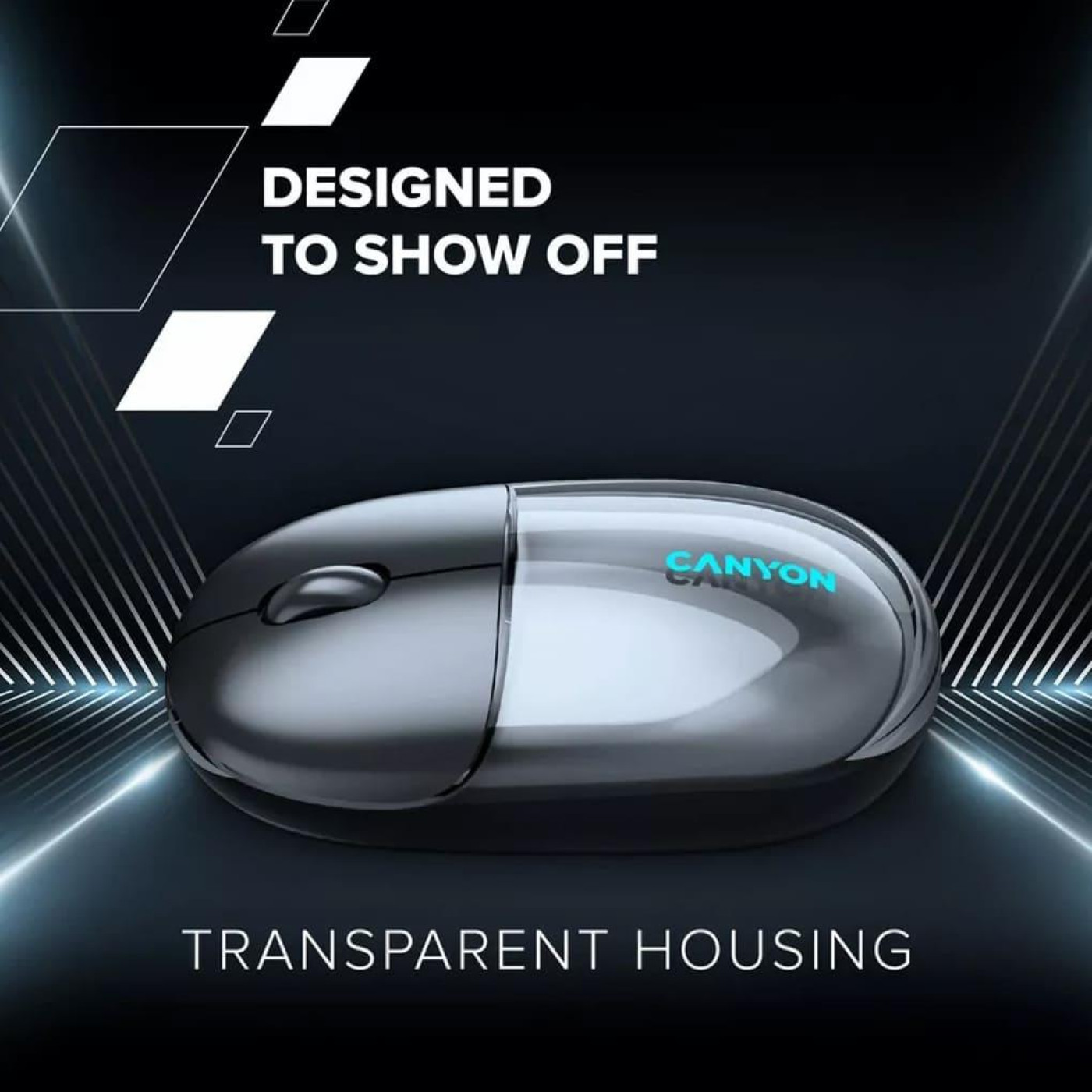 Мышь Canyon OnClick 24 BT/ Wireless Transparent/Black (CNS-CMSW24B)