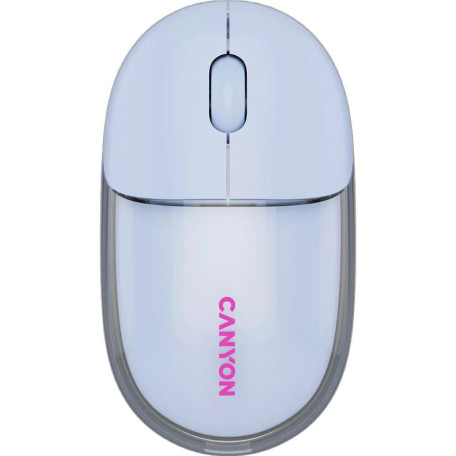 Миша Canyon OnClick 24 BT/ Wireless Transparent/Blue (CNS-CMSW24BL)