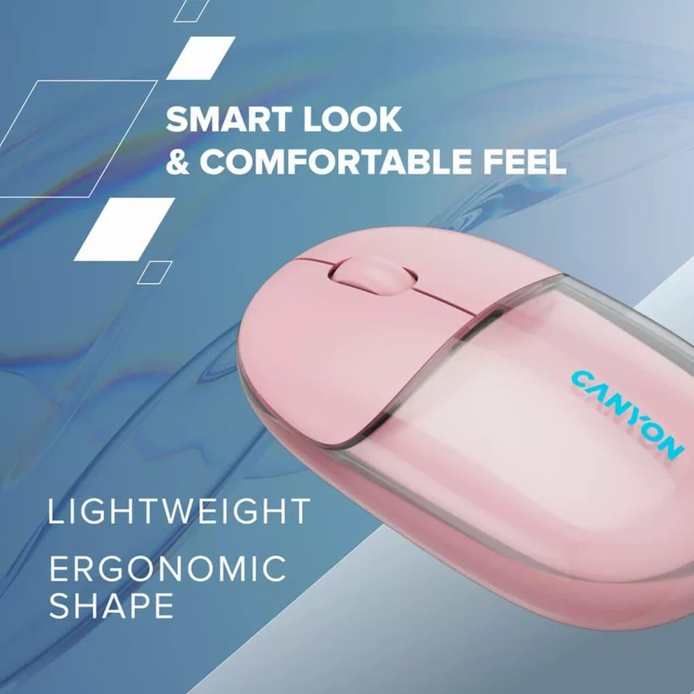 Мышь Canyon OnClick 24 BT/ Wireless Transparent/Pink (CNS-CMSW24P)