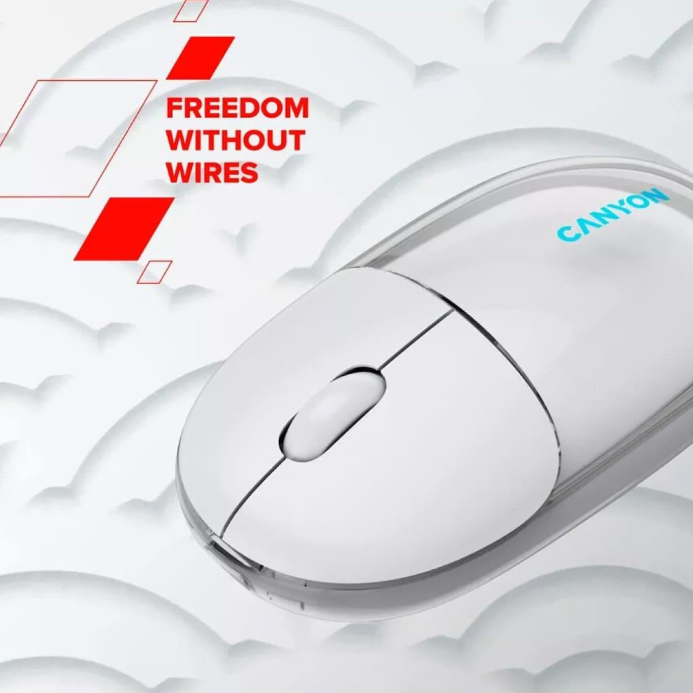 Мышь Canyon OnClick 24 BT/ Wireless Transparent/White (CNS-CMSW24W)