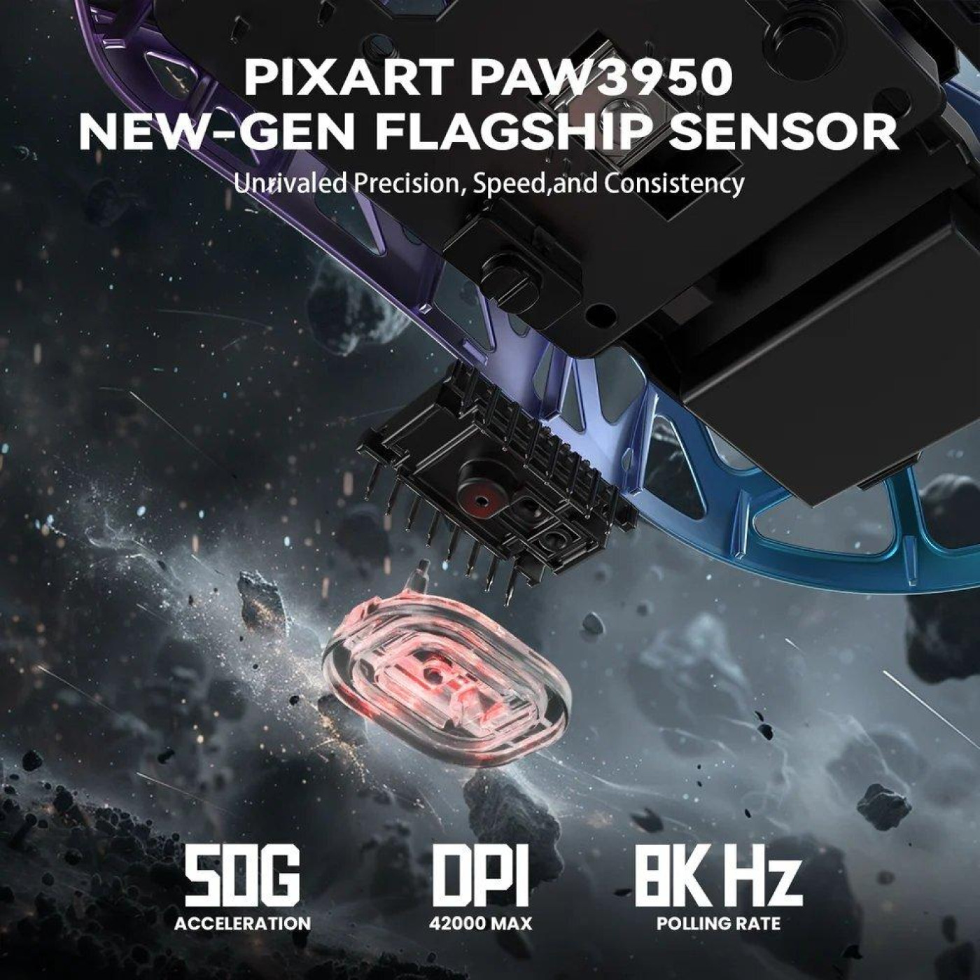 Мышь Attack Shark R2 Magnesium Alloy 8K (AS-6972792470917-PB) Purple/Blue (G-000004004)