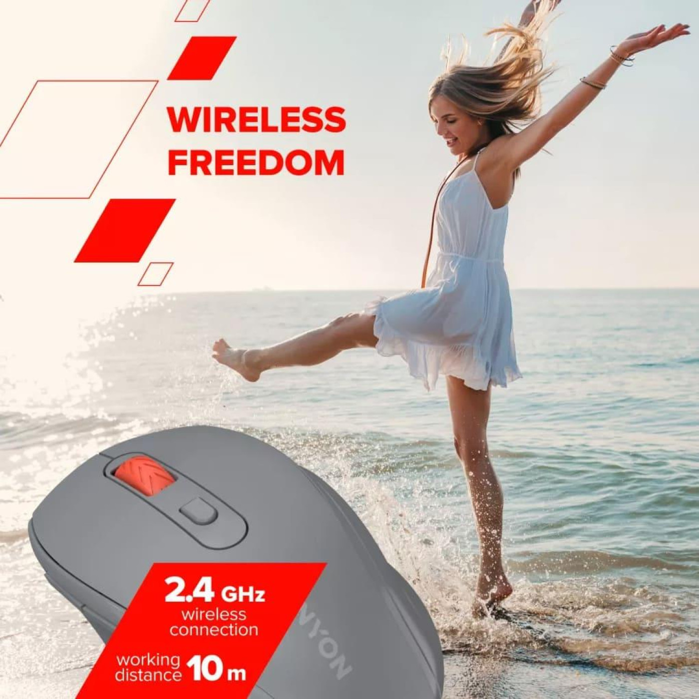 Миша Canyon OnClick 20 Ergonomic Silent Wireless Dark Gray (CNE-CMSW20DG)