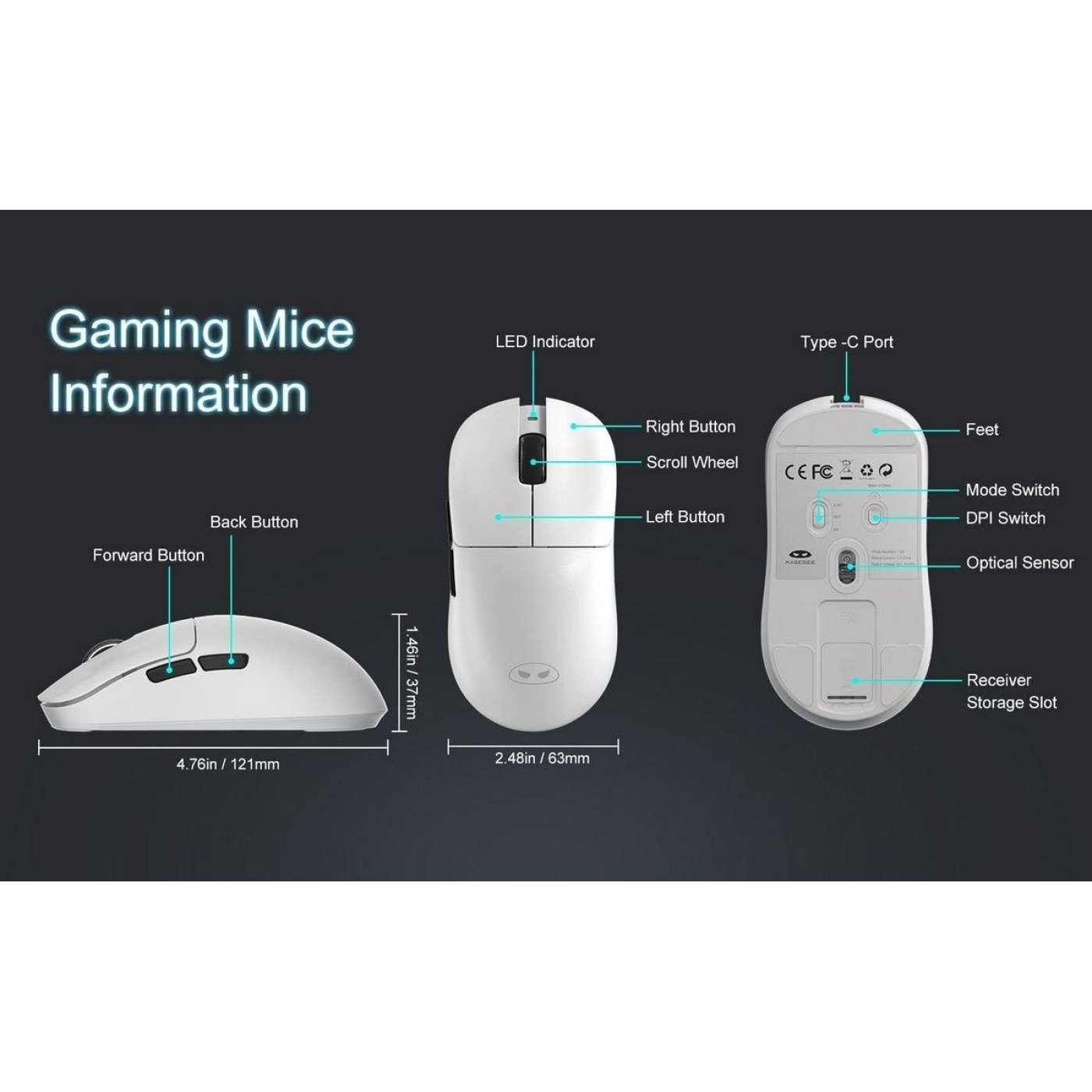 Миша MageGee Scout Wireless (6971969722583) White (G-000004400)