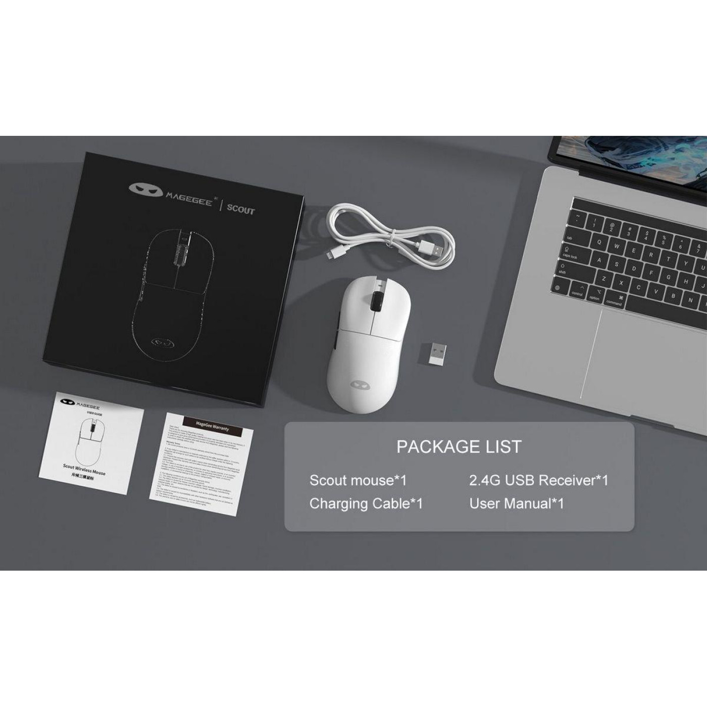 Миша MageGee Scout Wireless (6971969722583) White (G-000004400)