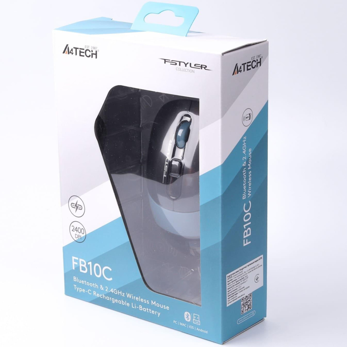 Бездротова миша A4Tech Fstyler FB10C Wireless Ash Blue (FB10C (Ash Blue))