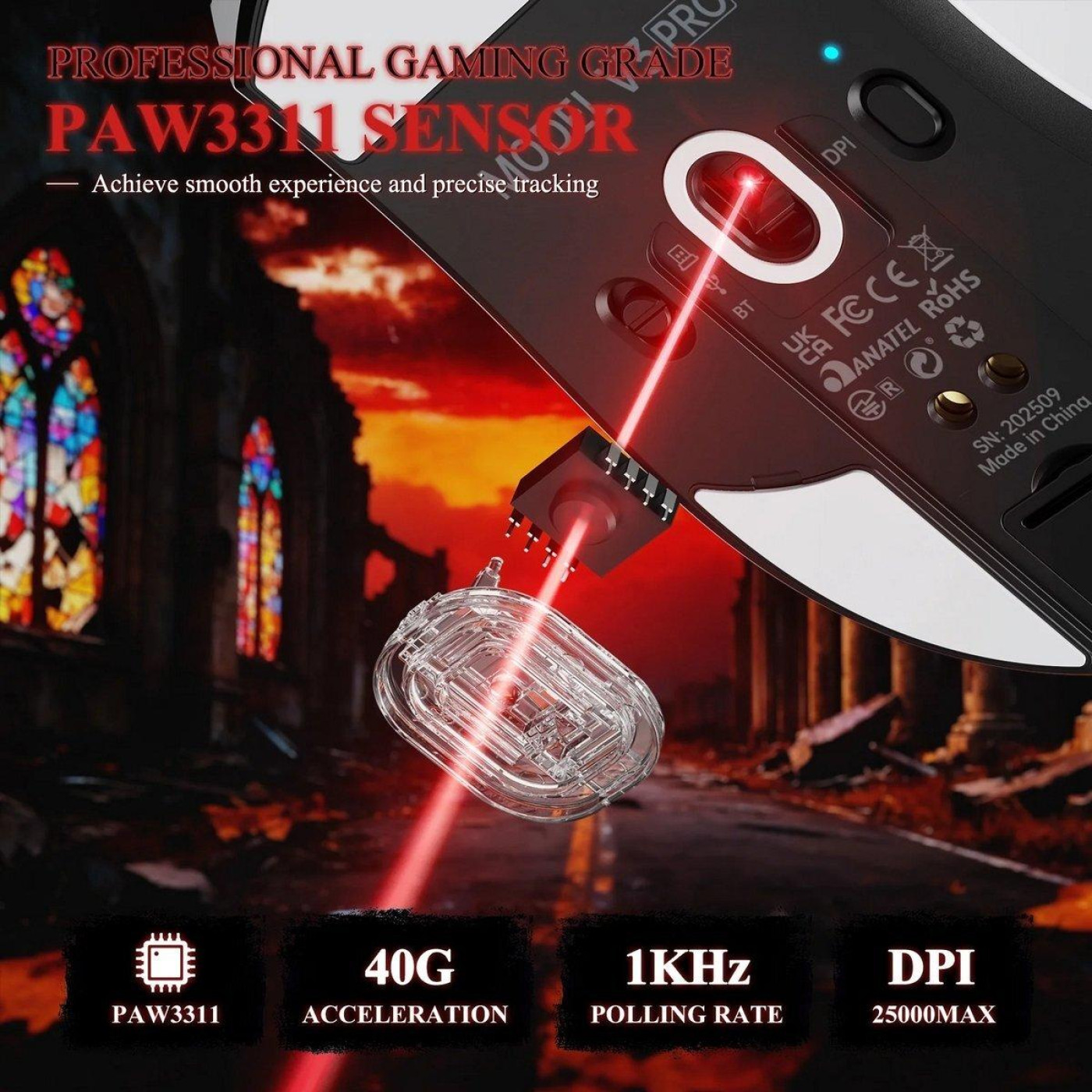 Миша Attack Shark V3 Pro Wireless (AS-6972792472584-W) White (G-000004009)
