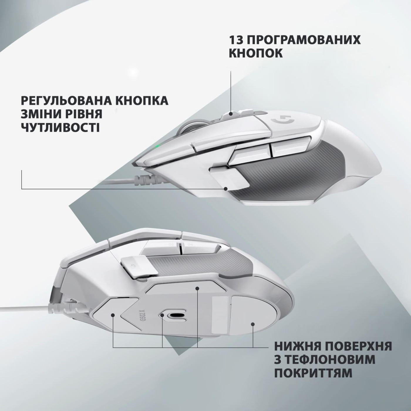 Мышь Logitech G502 X USB White (910-006146) U1