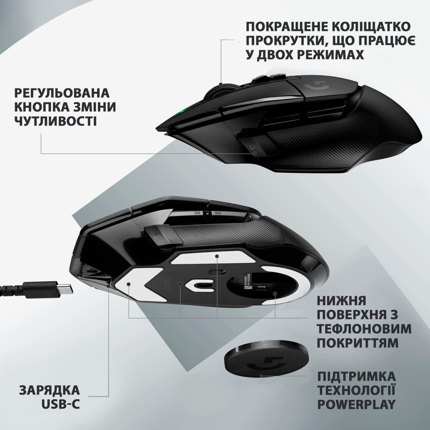 Бездротова миша Logitech G502 X Lightspeed Wireless Black (910-006180)