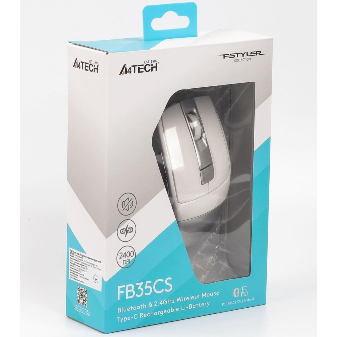 Беспроводная мышь A4Tech Fstyler FB35CS Bluetooth Icy White (FB35CS (Icy White))